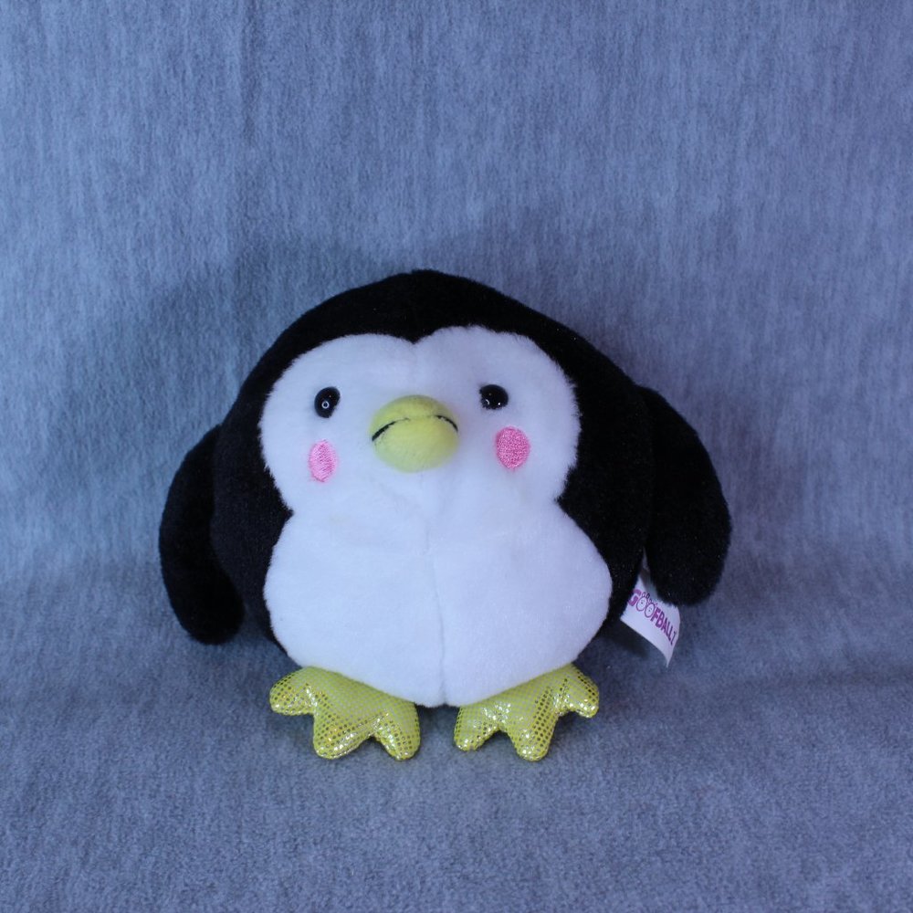 Goofballz PIPER the PENQUIN Round 6" Plush Black White‎ Stuffed Animal Toy